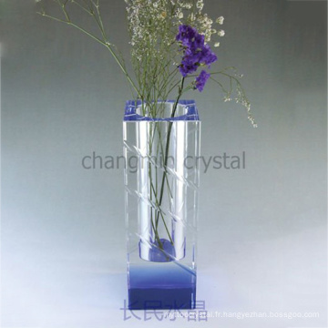 Gros pas cher grande décoration cristal Vase en verre de fleur